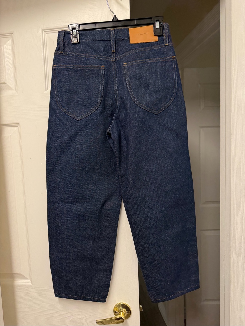 FRAME Le Italien Barrel Jeans Rinse Dark Wash Cotton Denim Size 26 - Picture 4 of 12